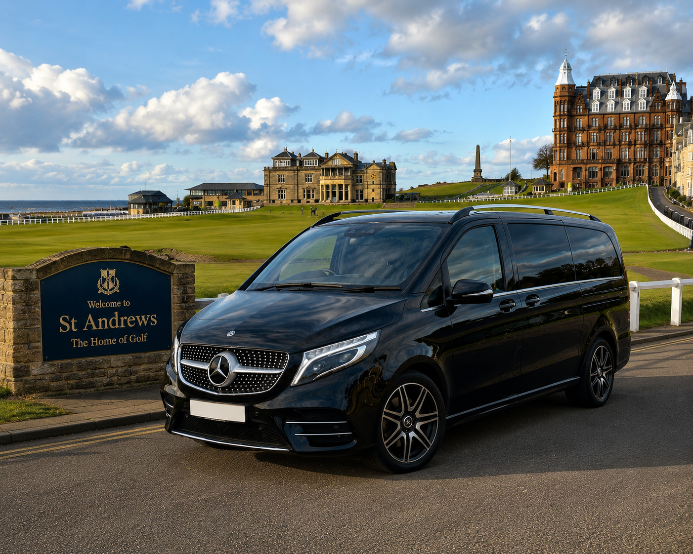 Mercedes V-Class chauffeur vehicle at St Andrews